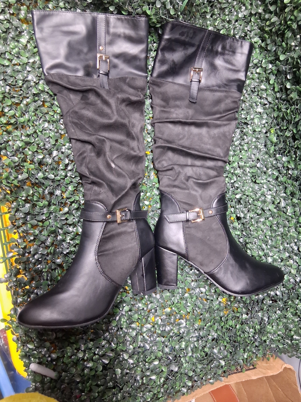 Black Heeled Boots US 11 Like New